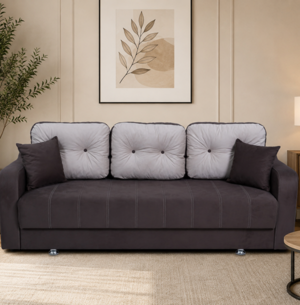 Canapea Extensibilă ULTRA, 3 Locuri, Ladă Depozitare, Funcție Pat 150x190 cm, 222x105x75 cm, Arcuri Bonnell, Cadru Metalic, Design Modern, Mobila Mega – Canapele
