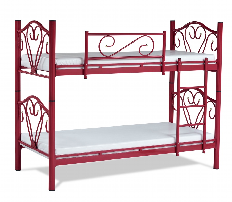 Pat Supraetajat RIVALS, 2 Paturi 90x190 cm si 90x200 cm, Scară și Protecție Inclusă, Design Modern pentru Copii, Mobila Mega – Paturi