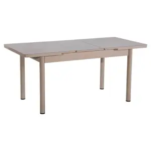Set Masă Dining Extensibilă GOLD OG01 cu 6 Scaune tapitate Crem, 130/170x80x77, Design Elegant, Mobila Mega – Mese și Scaune – imagine 4