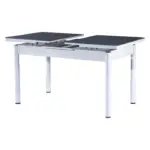 Set Masă Dining Extensibilă GOLD OG20 cu 6 Scaune Gri, 130/170x80x77, Design Elegant, Mobila Mega – Mese și Scaune – imagine 5