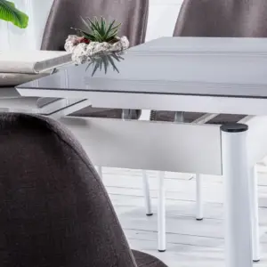 Set Masă Dining Extensibilă GOLD OG20 cu 6 Scaune Gri, 130/170x80x77, Design Elegant, Mobila Mega – Mese și Scaune – imagine 7