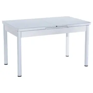 Set Masă Dining Extensibilă OG23 cu 6 Scaune, Alb, 130/170x80x77, Design Elegant, Mobilier Bucătărie și Living, Mobila Mega – Mese și Scaune – imagine 3