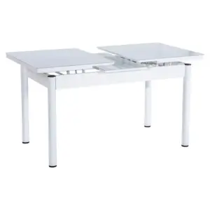 Set Masă Dining Extensibilă OG23 cu 6 Scaune, Alb, 130/170x80x77, Design Elegant, Mobilier Bucătărie și Living, Mobila Mega – Mese și Scaune – imagine 4