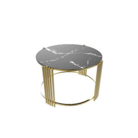 Măsuță Cafea CEYLAN, Design Modern, Cadru Metalic, 75x75x45 cm, Mobilier Living, Mobila Mega – Măsuțe Cafea – imagine 2