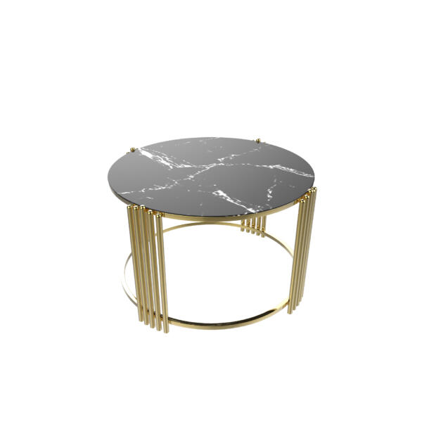 Măsuță Cafea CEYLAN, Design Modern, Cadru Metalic, 75x75x45 cm, Mobilier Living, Mobila Mega – Măsuțe Cafea – imagine 2