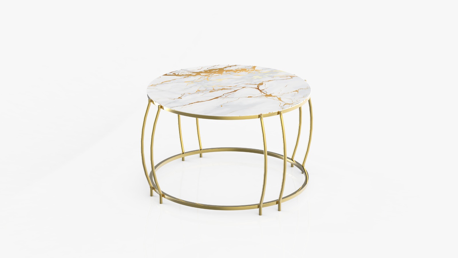 Măsuță Cafea HANEDAN, Design Modern, Cadru Metalic, 75x75x45 cm, Mobilier Living, Mobila Mega – Măsuțe Cafea
