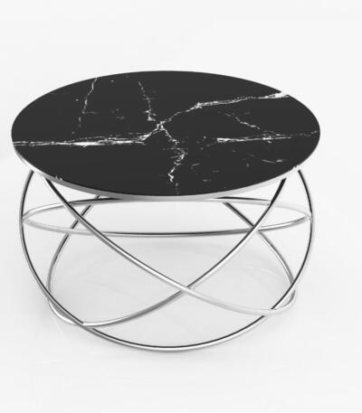 Măsuță Cafea YILDIZ, Design Modern, Cadru Metalic, 75x75x45 cm, Mobilier Living, Mobila Mega – Măsuțe Cafea – imagine 2