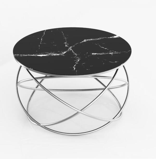 Măsuță Cafea YILDIZ, Design Modern, Cadru Metalic, 75x75x45 cm, Mobilier Living, Mobila Mega – Măsuțe Cafea – imagine 2