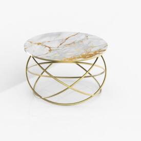 Măsuță Cafea YILDIZ, Design Modern, Cadru Metalic, 75x75x45 cm, Mobilier Living, Mobila Mega – Măsuțe Cafea – imagine 3