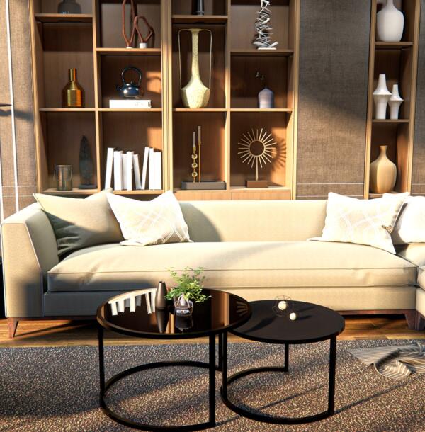 Set Măsuțe Cafea 2in1 BORA , Design Modern, Cadru Metalic, Mobilier Living, Mobila Mega – Măsuțe Cafea – imagine 2