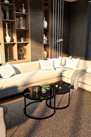 Set Măsuțe Cafea 2in1 BORA , Design Modern, Cadru Metalic, Mobilier Living, Mobila Mega – Măsuțe Cafea – imagine 3