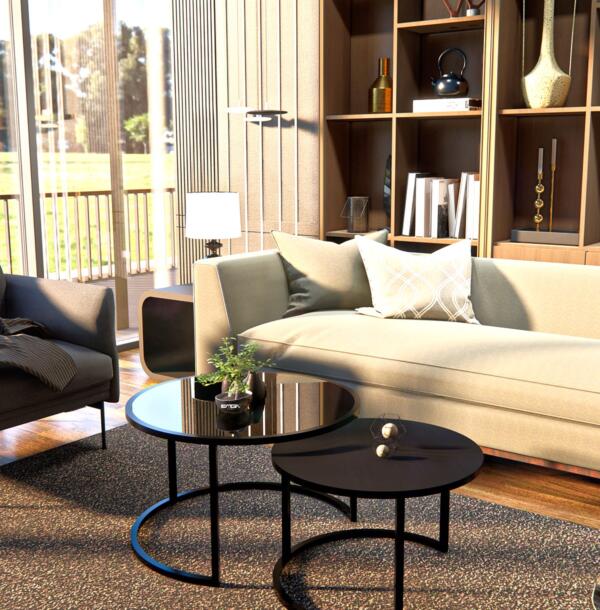 Set Măsuțe Cafea 2in1 BORA , Design Modern, Cadru Metalic, Mobilier Living, Mobila Mega – Măsuțe Cafea