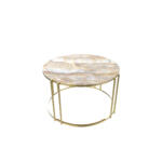 Măsuță Cafea CEYLIN, Blat din Sticlă, Design Modern, Cadru Metalic, 75x75x45 cm, Mobilier Living, Mobila Mega – Măsuțe Cafea – imagine 2