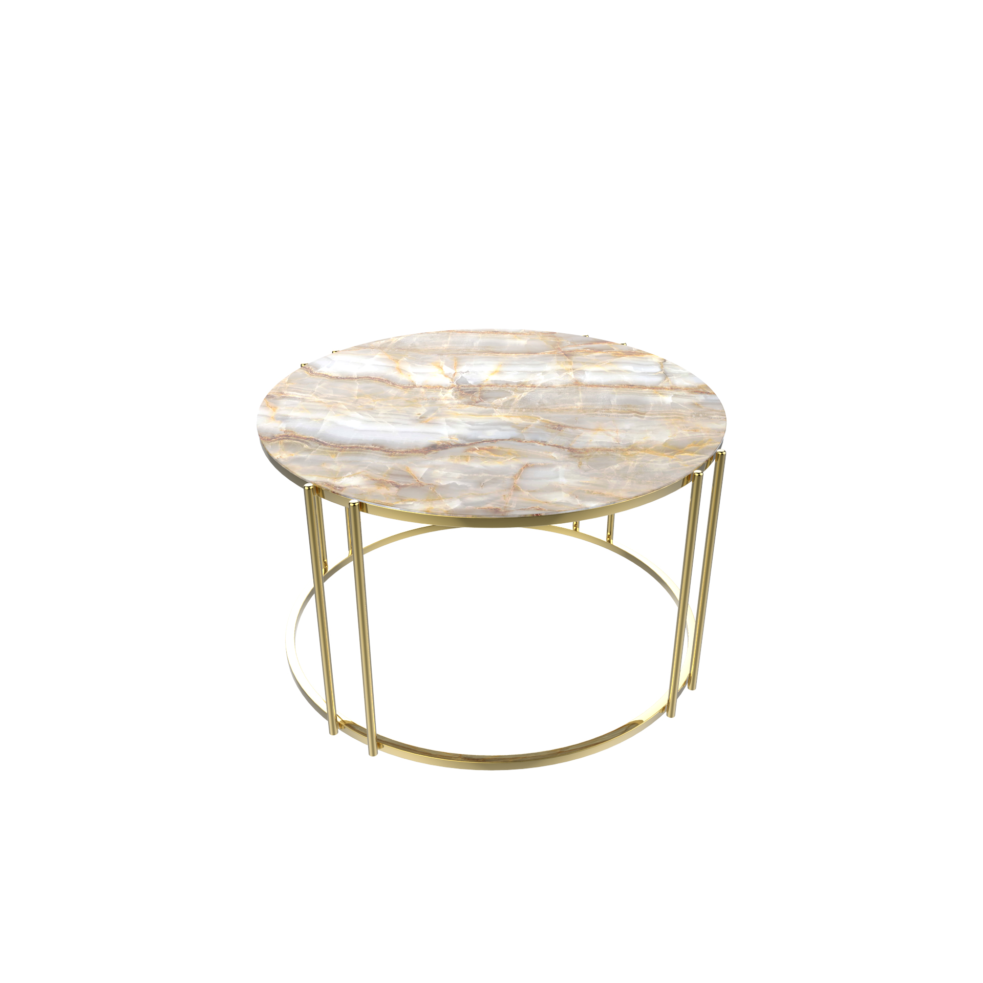 Măsuță Cafea CEYLIN, Blat din Sticlă, Design Modern, Cadru Metalic, 75x75x45 cm, Mobilier Living, Mobila Mega – Măsuțe Cafea – imagine 2