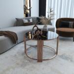 Măsuță Cafea FIVER ROSE, Design Modern, Cadru Metalic, 75X75X50 cm, Mobilier Living, Mobila Mega – Măsuțe Cafea – imagine 5