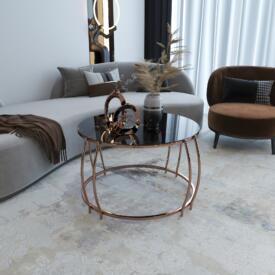 Măsuță Cafea HANEDAN ROSE, Design Modern, Cadru Metalic, 75x75x45 cm, Mobilier Living, Mobila Mega – Măsuțe Cafea – imagine 2