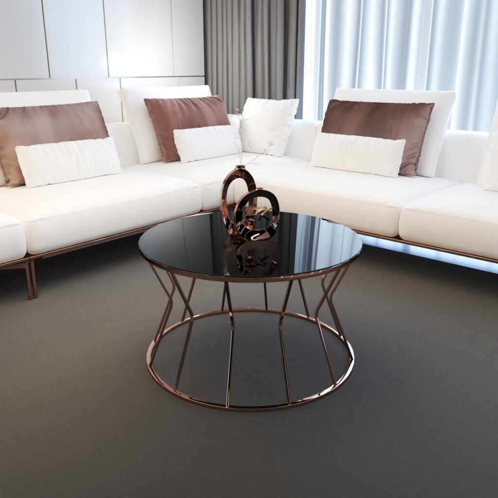 Măsuță Cafea Kumsaati Rose, Design Modern, Cadru Metalic, 75x75x45 cm, Mobilier Living, Mobila Mega – Măsuțe Cafea