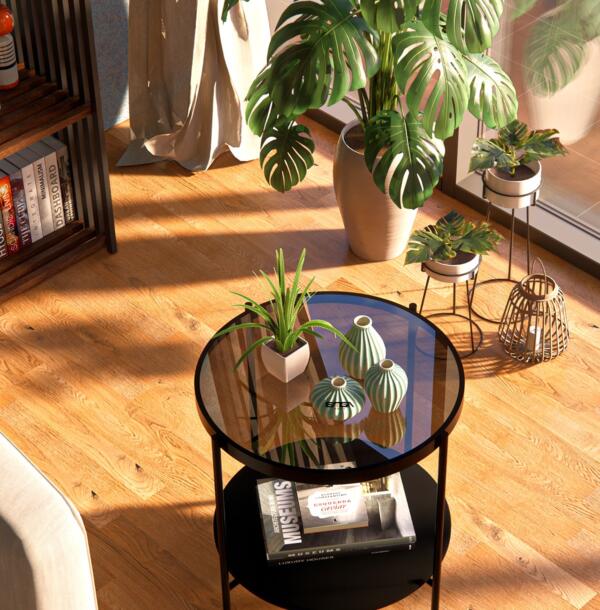 Măsuță Cafea TROY, Design Modern, Cadru Metalic, 57x57x52 cm, Mobilier Living, Mobila Mega – Măsuțe Cafea – imagine 2