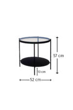 Măsuță Cafea TROY, Design Modern, Cadru Metalic, 57x57x52 cm, Mobilier Living, Mobila Mega – Măsuțe Cafea – imagine 5