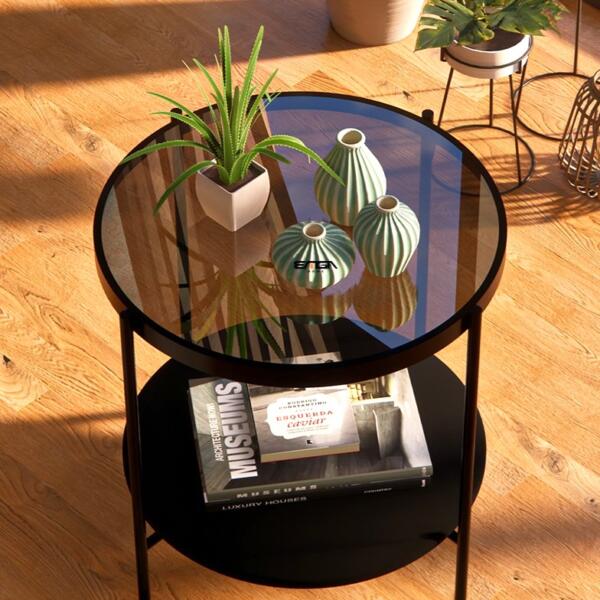 Măsuță Cafea TROY, Design Modern, Cadru Metalic, 57x57x52 cm, Mobilier Living, Mobila Mega – Măsuțe Cafea
