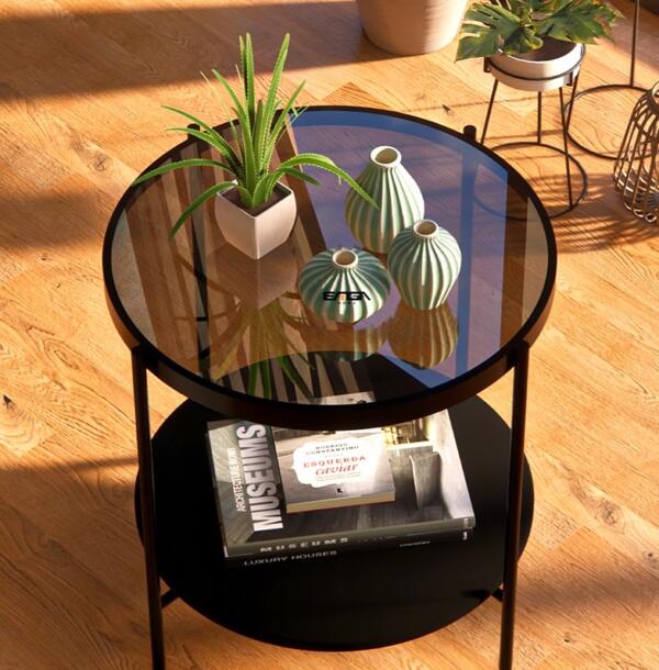 Măsuță Cafea TROY, Design Modern, Cadru Metalic, 57x57x52 cm, Mobilier Living, Mobila Mega – Măsuțe Cafea