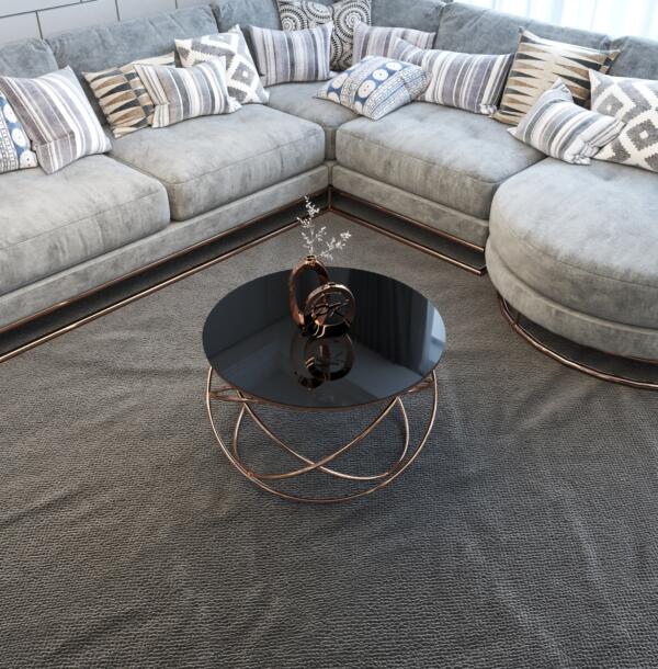 Măsuță Cafea YILDIZ ROSE, Design Modern, Cadru Metalic, 75x75x45 cm, Mobilier Living, Mobila Mega – Măsuțe Cafea