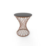 Mini Măsuță Cafea HASIR ROSE, Design Modern, Cadru Metalic, 42x42x50 cm, Mobilier Living, Mobila Mega – Măsuțe Cafea – imagine 4