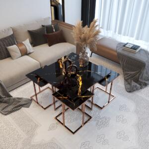Set Măsuțe Cafea 4 + 1 ROSE, Design Modern, Cadru Metalic, Mobilier Living, Mobila Mega – Măsuțe Cafea – imagine 5