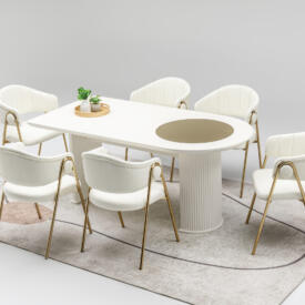 Set masă + 6 scaune Via – Mobilier Living