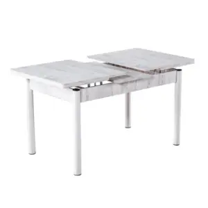 Set Masă Extensibilă SPRING GRI ALB MARO cu 6 Scaune, Masă Dining Extensibilă Modernă, Design Elegant, Mobilier Bucătărie și Living, Mobila Mega – Mese și Scaune – imagine 5
