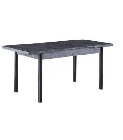 Set Masă Dining Extensibilă SPRING Negru Marmorat cu 6 Scaune, 130/168x80x77, Design Elegant, Mobila Mega – Mese și Scaune – imagine 2