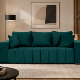 Canapea Extensibilă MAURO, 3 Locuri, Ladă Depozitare, Funcție Pat 150x190 cm, 236x97x70 cm, Design Modern, Confort Premium, Mobila Mega – Canapele