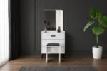 Dormitor NOVA, Pat 160x200 cm, Dulap cu Oglindă și Uși Glisante, Comodă și 2 Noptiere, Set Dormitor Complet Modern, PAL Melaminat 18 mm, Mobila Mega – Dormitoare – imagine 6