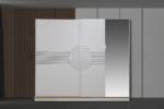 Dormitor TERRA, Pat 160x200 cm, Dulap cu Oglindă și Uși Glisante, Comodă și 2 Noptiere, Set Dormitor Complet Modern, PAL Melaminat 18 mm, Mobila Mega – Dormitoare – imagine 4