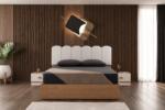 Dormitor TERRA, Pat 160x200 cm, Dulap cu Oglindă și Uși Glisante, Comodă și 2 Noptiere, Set Dormitor Complet Modern, PAL Melaminat 18 mm, Mobila Mega – Dormitoare – imagine 5