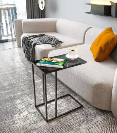 Măsuță Cafea ASYA, Design Modern, Cadru Metalic, 48x39x60 cm, Mobilier Living, Mobila Mega – Măsuțe Cafea