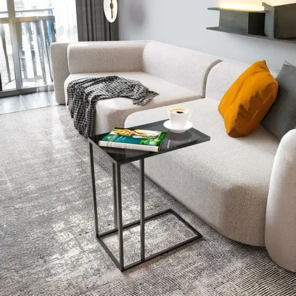 Măsuță Cafea ASYA, Design Modern, Cadru Metalic, 48x39x60 cm, Mobilier Living, Mobila Mega – Măsuțe Cafea