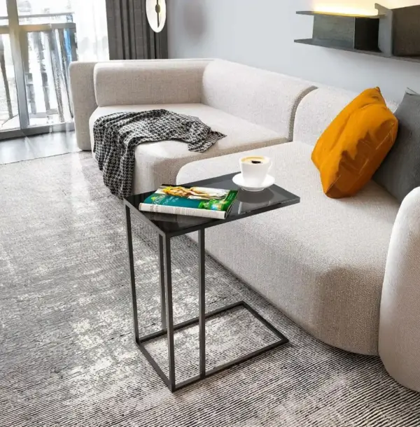 Măsuță Cafea ASYA, Design Modern, Cadru Metalic, 48x39x60 cm, Mobilier Living, Mobila Mega – Măsuțe Cafea