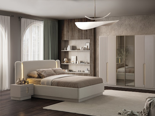 Dormitor AURA TZ, Set Dormitor Modern cu Dulap, Pat și Comodă, Design Elegant, Mobilier Dormitor Complet, Mobila Mega – Dormitoare