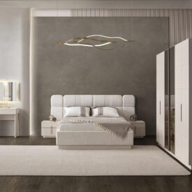 Dormitor LINE TZ, Set Dormitor Modern cu Dulap, Pat și Comodă, Design Elegant, Mobilier Dormitor Complet, Mobila Mega – Dormitoare – imagine 2