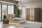 Dormitor LOTUS TZ, Set Dormitor Modern cu Dulap, Pat și Comodă, Design Elegant, Mobilier Dormitor Complet, Mobila Mega – Dormitoare