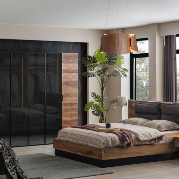 Dormitor OPTIMUS TZ, Set Dormitor Modern cu Dulap, Pat și Comodă, Design Elegant, Mobilier Dormitor Complet, Mobila Mega – Dormitoare