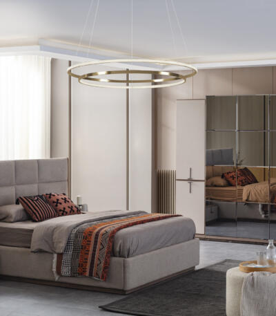 Dormitor ROLEX TZ, Set Dormitor Modern cu Dulap, Pat și Comodă, Design Luxury Contemporary, Mobilier Dormitor Complet, Mobila Mega – Dormitoare