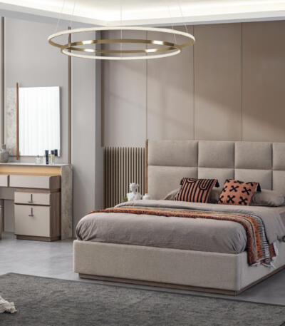 Dormitor ROLEX TZ, Set Dormitor Modern cu Dulap, Pat și Comodă, Design Luxury Contemporary, Mobilier Dormitor Complet, Mobila Mega – Dormitoare – imagine 2