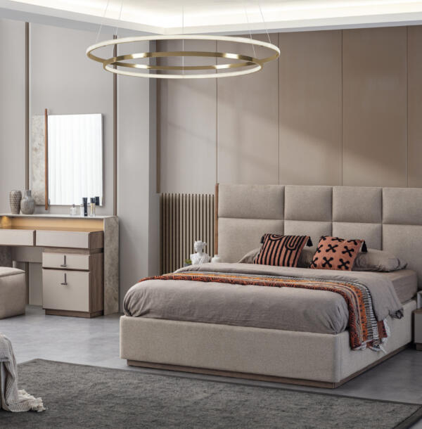 Dormitor ROLEX TZ, Set Dormitor Modern cu Dulap, Pat și Comodă, Design Luxury Contemporary, Mobilier Dormitor Complet, Mobila Mega – Dormitoare – imagine 2
