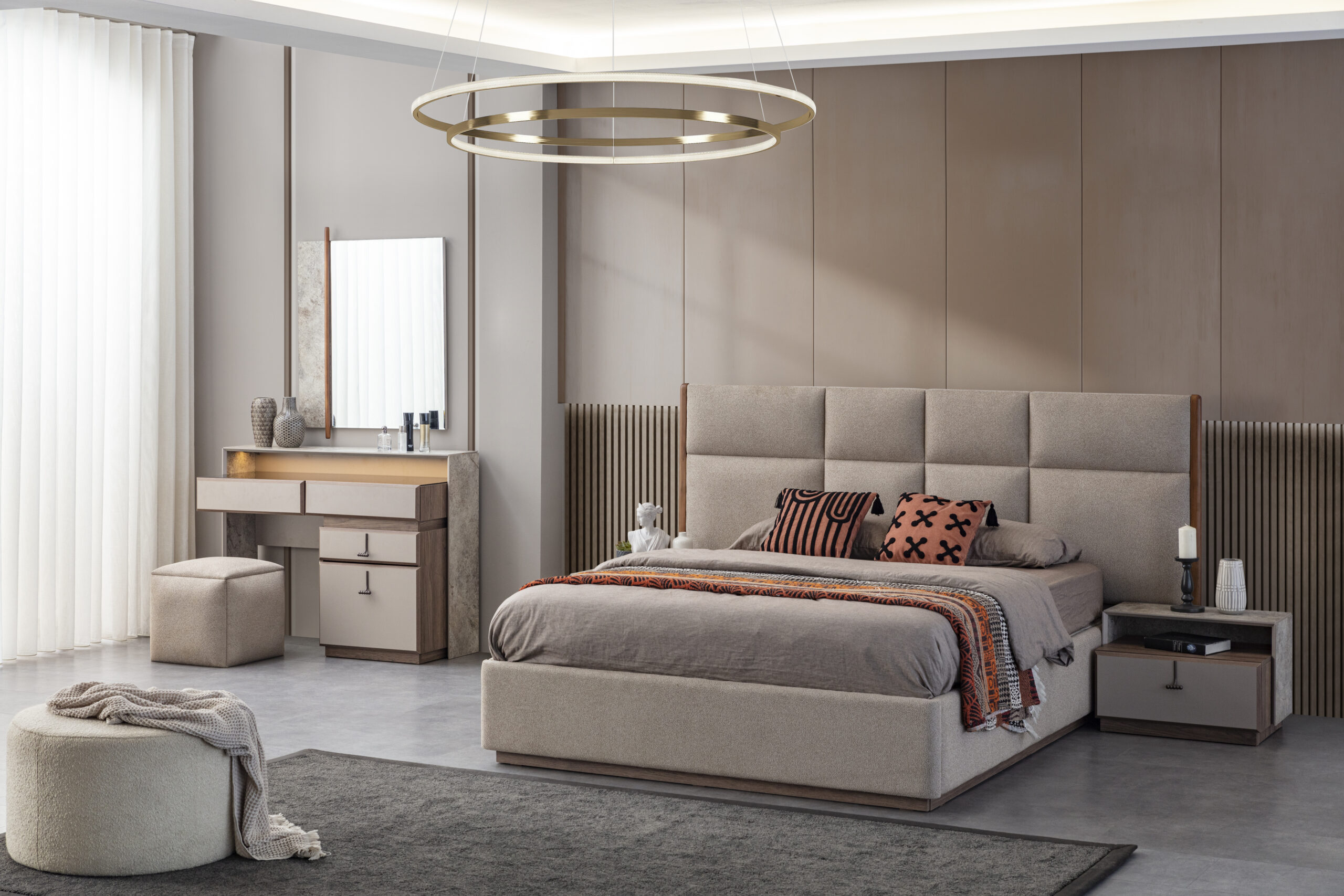 Dormitor ROLEX TZ, Set Dormitor Modern cu Dulap, Pat și Comodă, Design Luxury Contemporary, Mobilier Dormitor Complet, Mobila Mega – Dormitoare – imagine 2