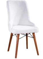 Set Masă Extensibilă Milano cu 6 Scaune Tapițate, 129/168x80x77 cm, Alb Marmorat, Alb și Lemn, Mobila Mega – Mese și Scaune – imagine 3