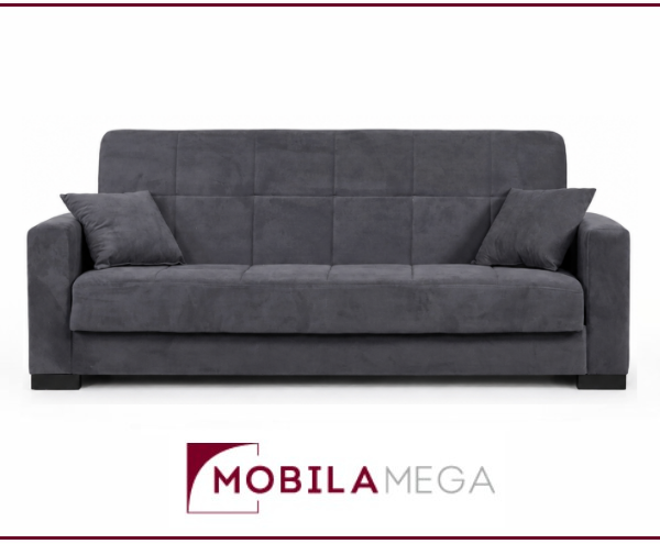 Canapea extensibila Maxima, 223x84,5x97, cu arcuri Bonell, sistem click-clack, funcție pat 120x190 cm și spațiu de depozitare practic. Mobila Mega