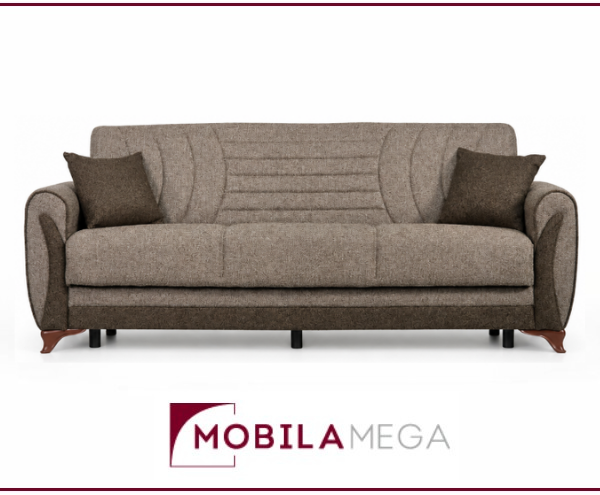 Canapea extensibila Bella, 227x93x93, arcuri Bonell, sistem click-clack, funcție pat 116x190 cm și spațiu de depozitare practic. Mobila Mega