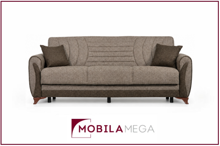 Canapea extensibila Bella, 227x93x93, arcuri Bonell, sistem click-clack, funcție pat 116x190 cm și spațiu de depozitare practic. Mobila Mega